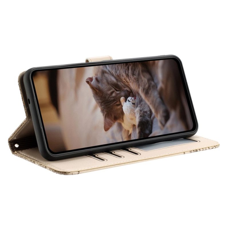 Folio-hoesje Google Pixel 8a Telefoonhoesje Kattenband Met Riem