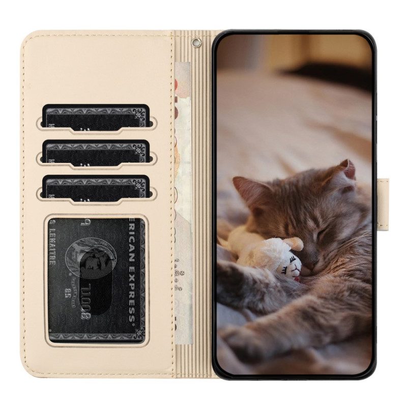 Folio-hoesje Google Pixel 8a Telefoonhoesje Kattenband Met Riem