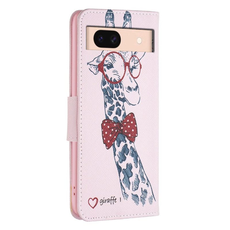 Leren Hoesje Google Pixel 8a Intello-giraffe Bescherming Hoesje