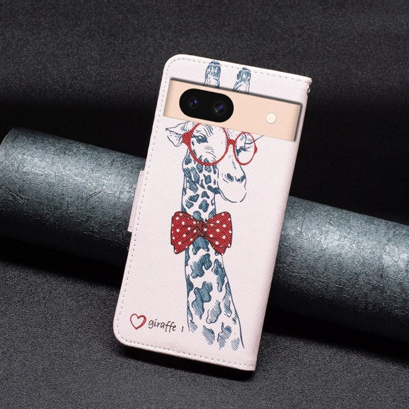 Leren Hoesje Google Pixel 8a Intello-giraffe Bescherming Hoesje