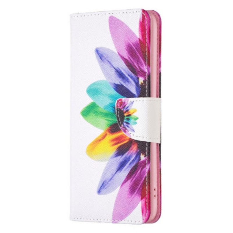 Leren Hoesje Google Pixel 8a Waterverfbloem Bescherming Hoesje