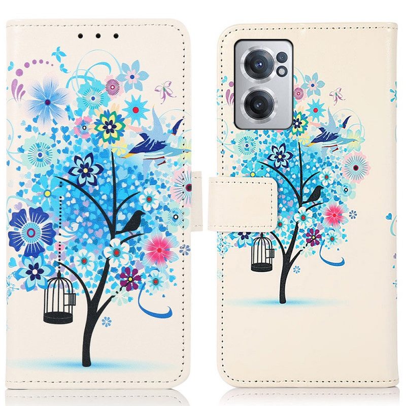 Flip Case voor OnePlus Nord CE 2 5G Blauwe Boom