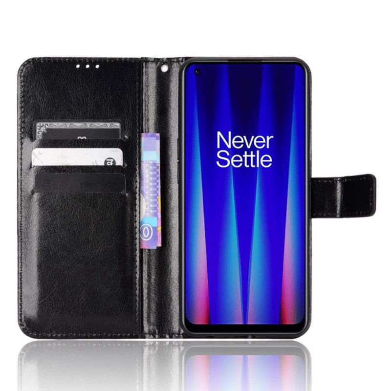 Folio-hoesje voor OnePlus Nord CE 2 5G Met Ketting Klassiek Imitatieleer Met Bandjes