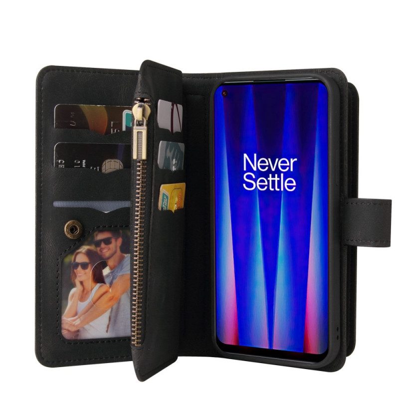 Leren Hoesje voor OnePlus Nord CE 2 5G Portemonnee Leren Met Ketting Riem Portemonnee