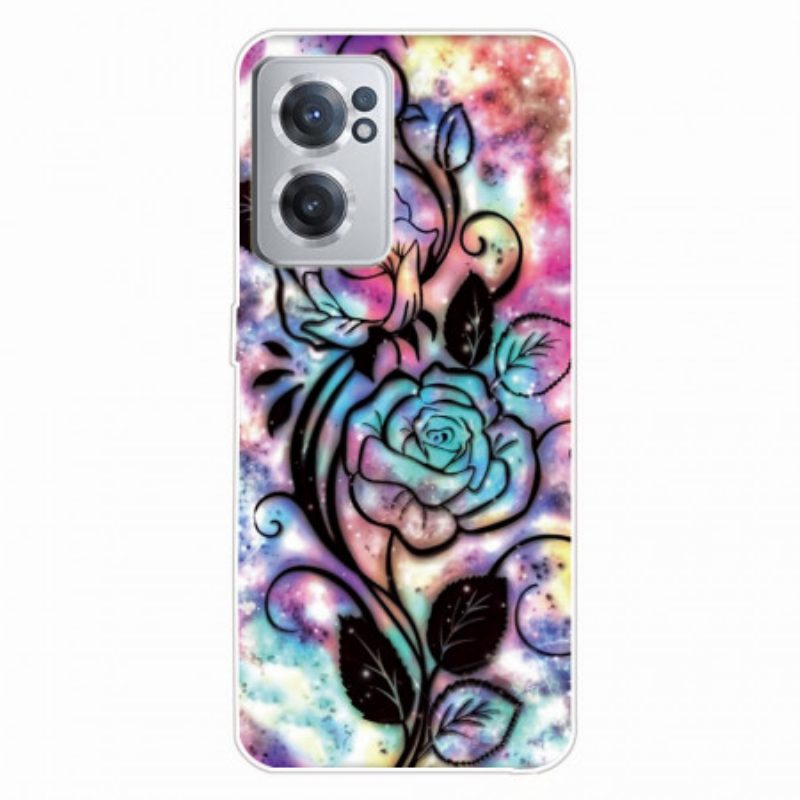 Telefoonhoesje voor OnePlus Nord CE 2 5G Psychedelische Bloemen