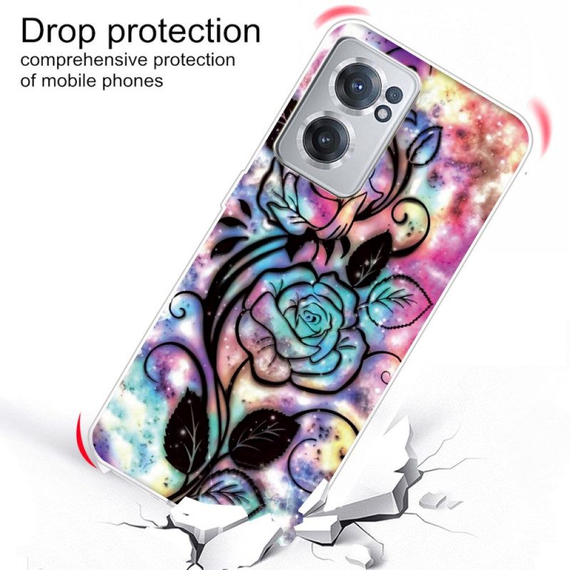 Telefoonhoesje voor OnePlus Nord CE 2 5G Psychedelische Bloemen