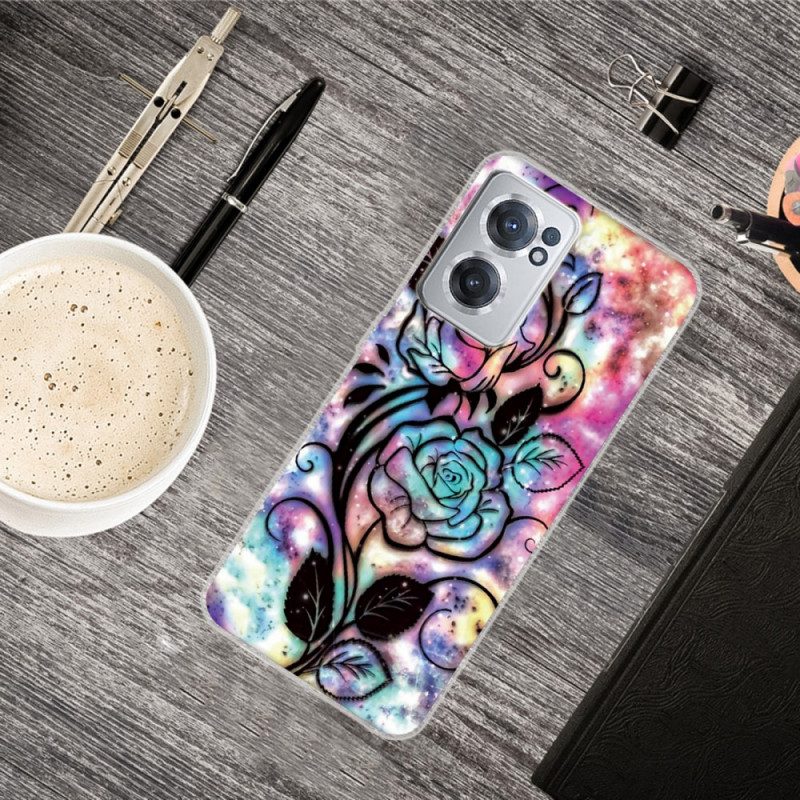 Telefoonhoesje voor OnePlus Nord CE 2 5G Psychedelische Bloemen