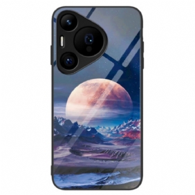 Hoesje Voor Huawei Pura 70 Pro Wit Planeet Gehard Glas