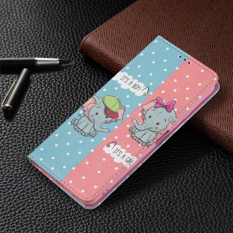 Bescherming Hoesje voor Xiaomi Mi 11 Lite 4G / 5G / 5G NE Folio-hoesje Baby Olifanten