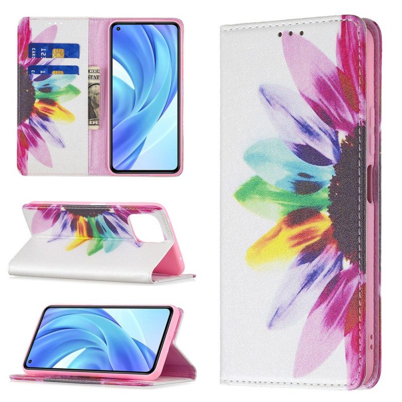 Bescherming Hoesje voor Xiaomi Mi 11 Lite 4G / 5G / 5G NE Folio-hoesje Waterverf Bloem