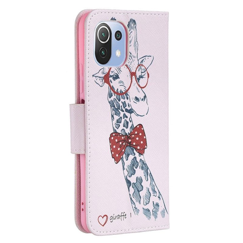 Flip Case voor Xiaomi Mi 11 Lite 4G / 5G / 5G NE Slimme Giraf