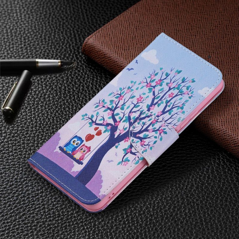 Flip Case voor Xiaomi Mi 11 Lite 4G / 5G / 5G NE Uilen Op De Schommel