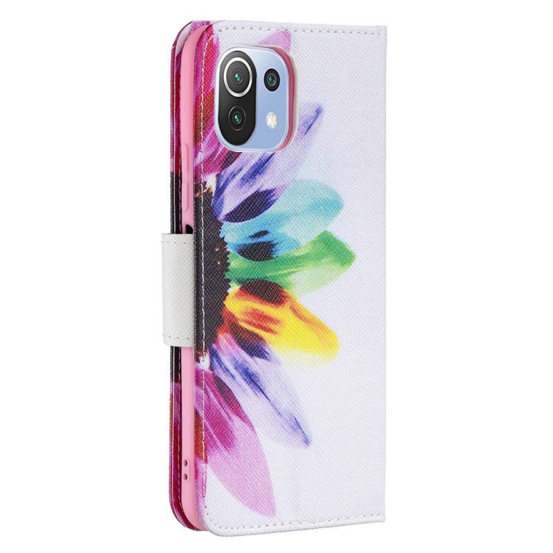 Flip Case voor Xiaomi Mi 11 Lite 4G / 5G / 5G NE Waterverf Bloem