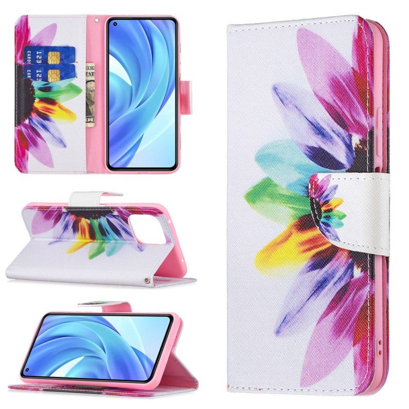 Flip Case voor Xiaomi Mi 11 Lite 4G / 5G / 5G NE Waterverf Bloem