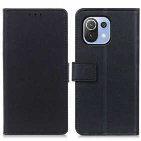 Folio-hoesje voor Xiaomi Mi 11 Lite 4G / 5G / 5G NE Eenvoudig Glanzend Leereffect