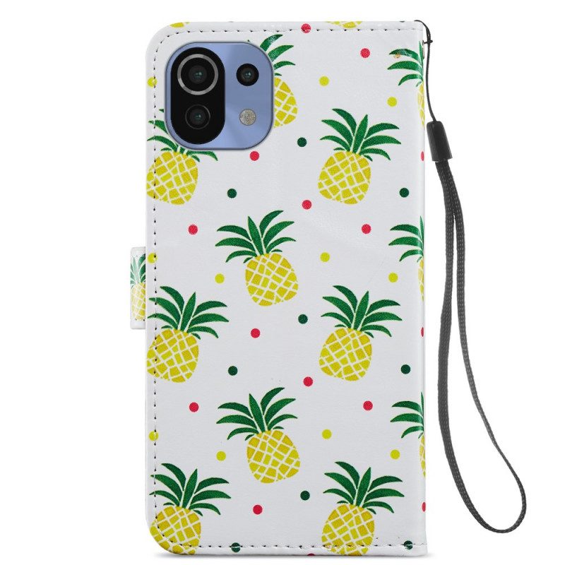 Folio-hoesje voor Xiaomi Mi 11 Lite 4G / 5G / 5G NE Meerdere Ananas