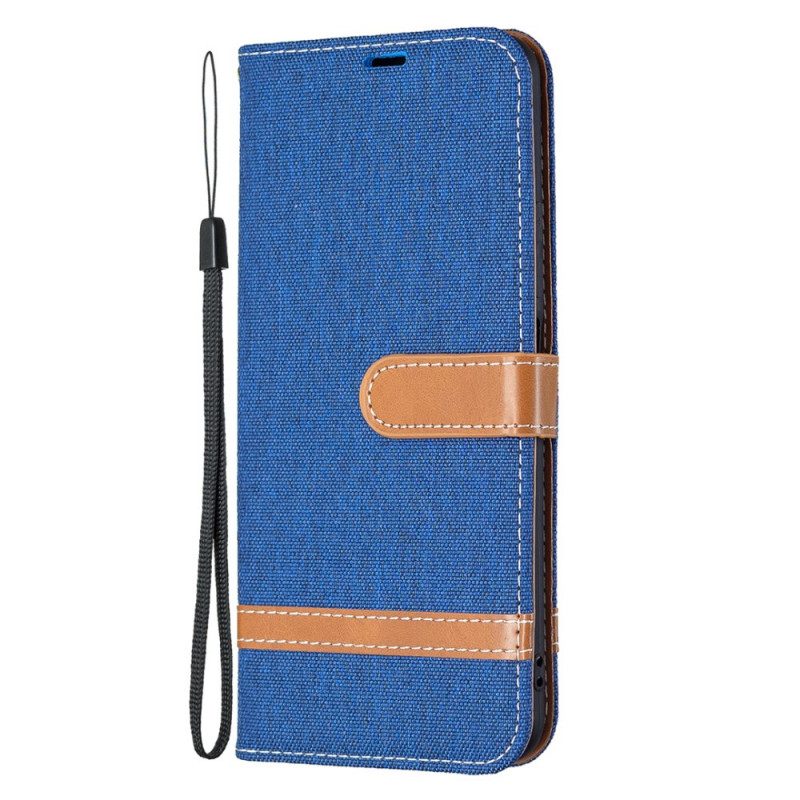 Folio-hoesje voor Xiaomi Mi 11 Lite 4G / 5G / 5G NE Met Ketting Band Van Stof En Leereffect