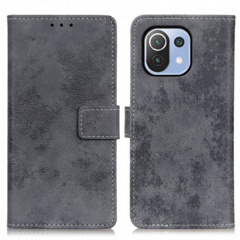 Folio-hoesje voor Xiaomi Mi 11 Lite 4G / 5G / 5G NE Vintage Leereffect