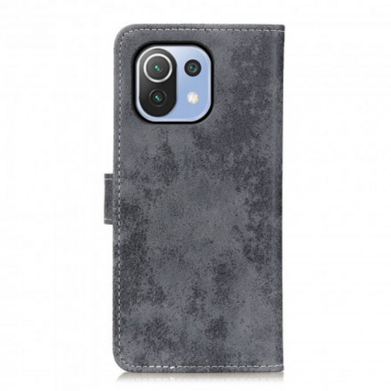 Folio-hoesje voor Xiaomi Mi 11 Lite 4G / 5G / 5G NE Vintage Leereffect