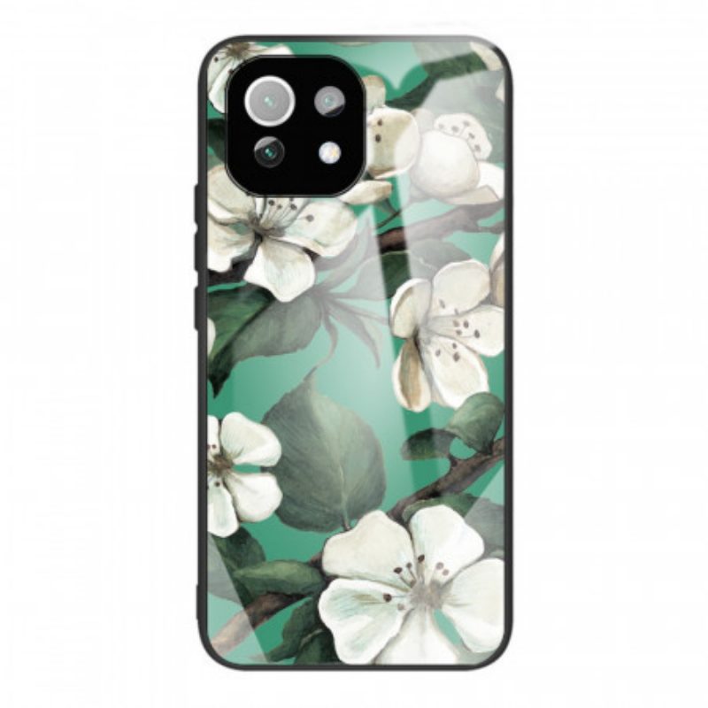 Hoesje voor Xiaomi Mi 11 Lite 4G / 5G / 5G NE Bloemen Van Gehard Glas