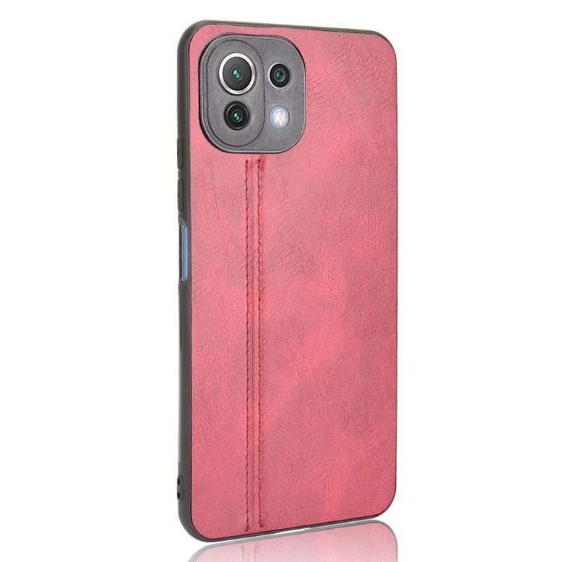 Hoesje voor Xiaomi Mi 11 Lite 4G / 5G / 5G NE Couture-leereffect