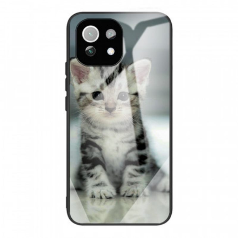 Hoesje voor Xiaomi Mi 11 Lite 4G / 5G / 5G NE Kitten Gehard Glas