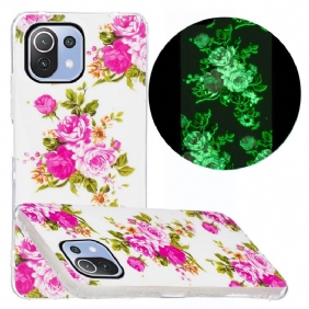 Hoesje voor Xiaomi Mi 11 Lite 4G / 5G / 5G NE Neon Vrijheidsbloemen