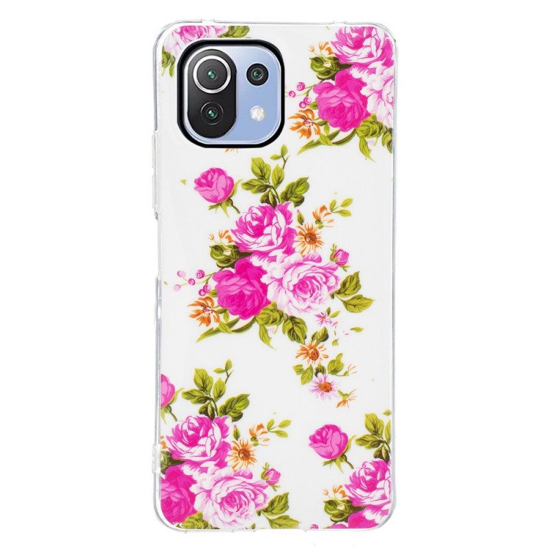 Hoesje voor Xiaomi Mi 11 Lite 4G / 5G / 5G NE Neon Vrijheidsbloemen