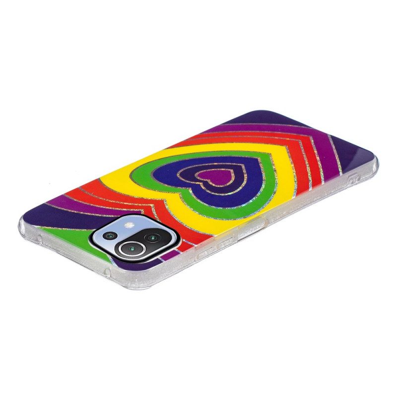 Hoesje voor Xiaomi Mi 11 Lite 4G / 5G / 5G NE Psychedelisch Hart