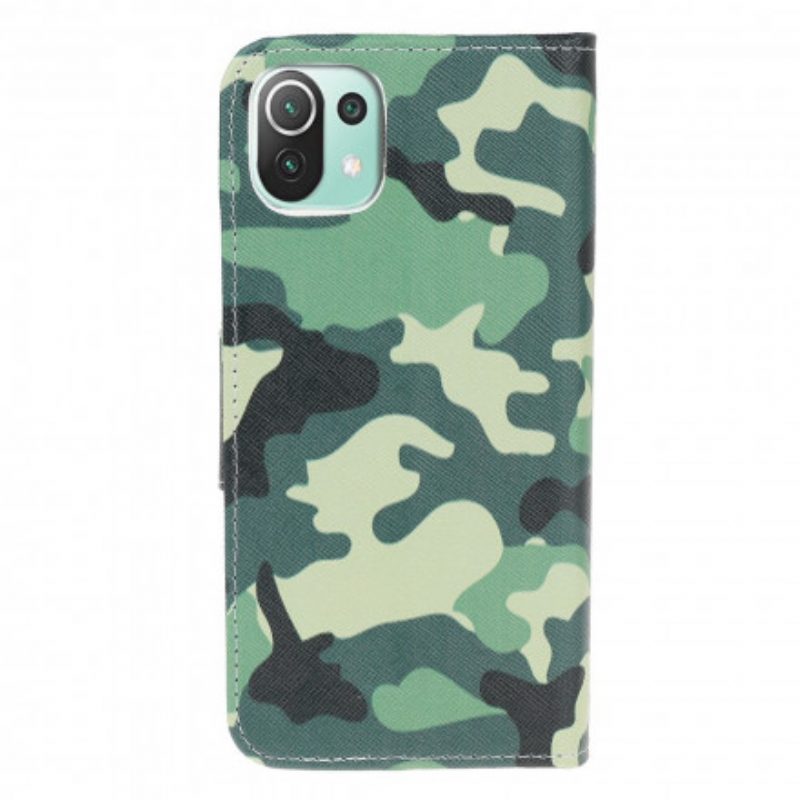 Leren Hoesje voor Xiaomi Mi 11 Lite 4G / 5G / 5G NE Camouflage