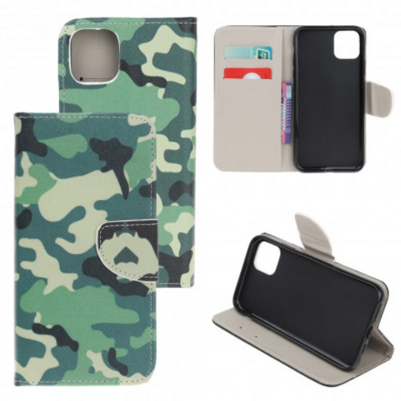 Leren Hoesje voor Xiaomi Mi 11 Lite 4G / 5G / 5G NE Camouflage