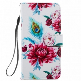 Leren Hoesje voor Xiaomi Mi 11 Lite 4G / 5G / 5G NE Intense Bloemen