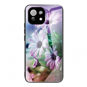 Telefoonhoesje voor Xiaomi Mi 11 Lite 4G / 5G / 5G NE Bloemen Van Gehard Glas