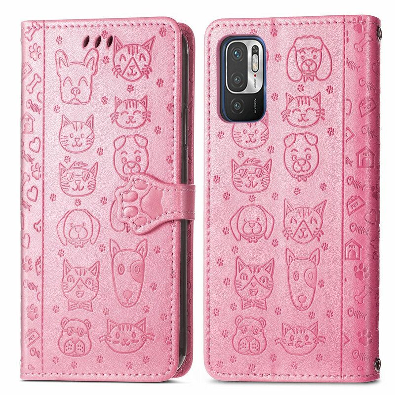 Flip Case voor Poco M3 Pro 5G Geanimeerde Dieren