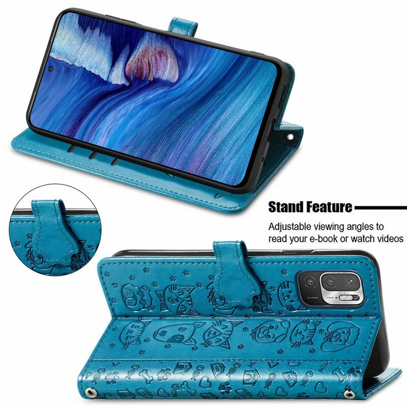 Flip Case voor Poco M3 Pro 5G Geanimeerde Dieren