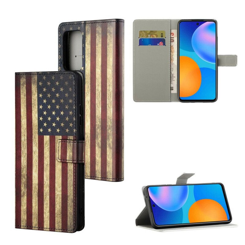 Folio-hoesje voor Poco M3 Pro 5G Amerikaanse Vlag