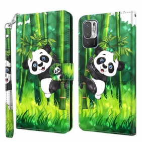 Folio-hoesje voor Poco M3 Pro 5G Panda En Bamboe