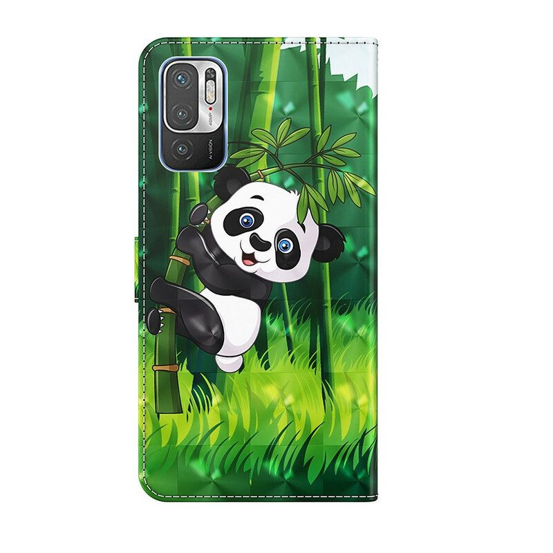 Folio-hoesje voor Poco M3 Pro 5G Panda En Bamboe