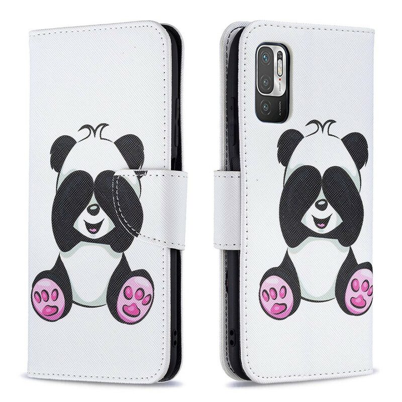 Folio-hoesje voor Poco M3 Pro 5G Panda-plezier