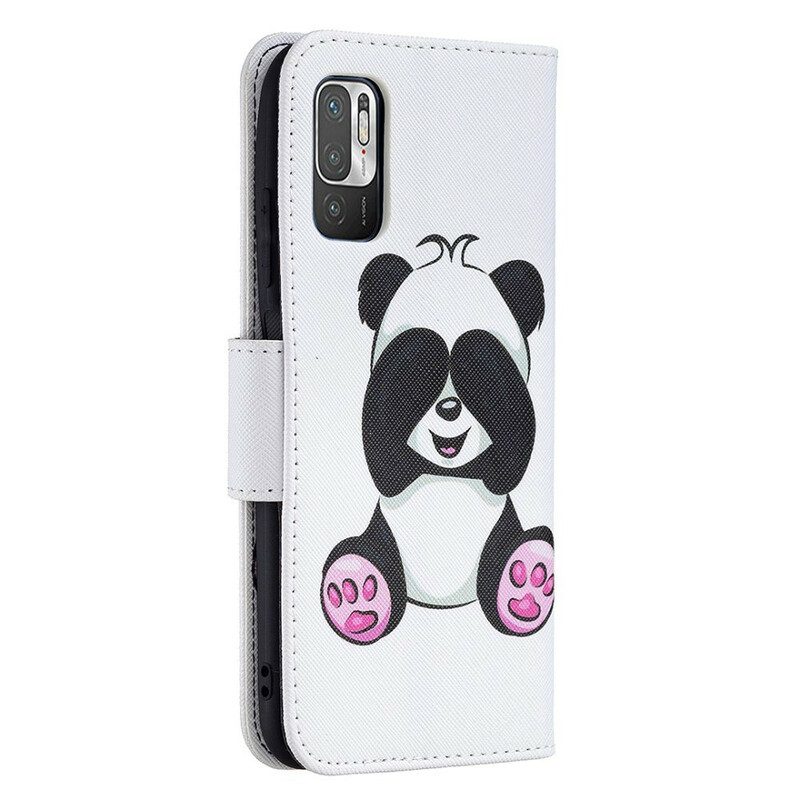 Folio-hoesje voor Poco M3 Pro 5G Panda-plezier