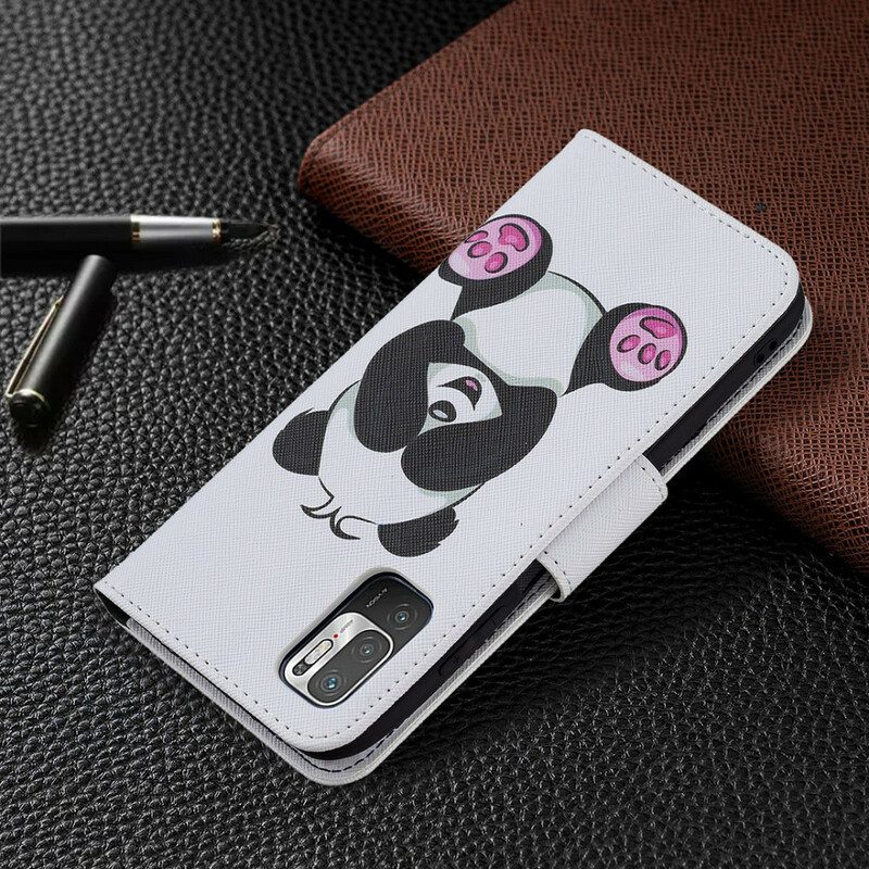 Folio-hoesje voor Poco M3 Pro 5G Panda-plezier