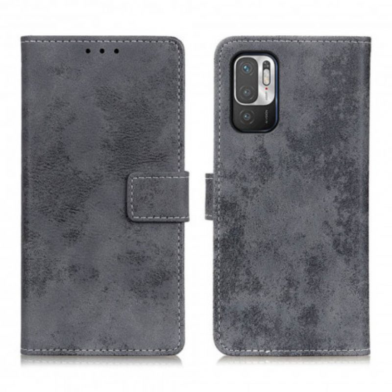 Folio-hoesje voor Poco M3 Pro 5G Vintage Leereffect