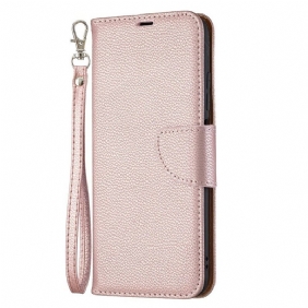 Leren Hoesje voor Poco M3 Pro 5G Folio-hoesje Lychee Rabat Schuin