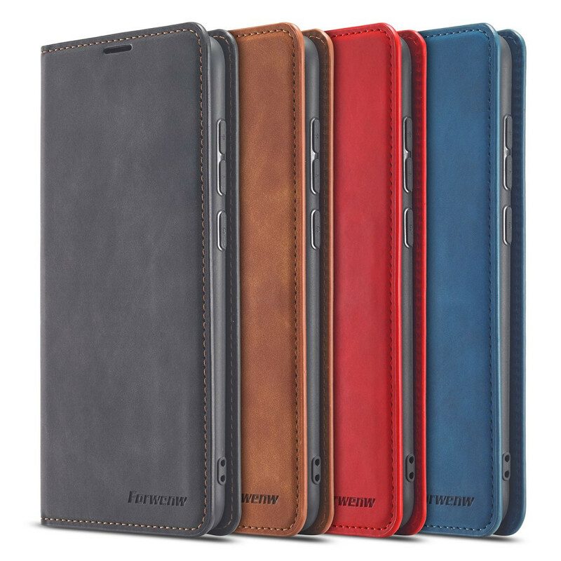 Bescherming Hoesje voor Xiaomi Redmi Note 9 Folio-hoesje Forwenw Ledereffect