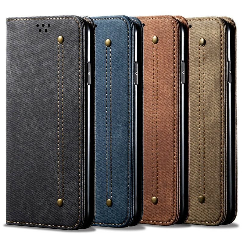 Bescherming Hoesje voor Xiaomi Redmi Note 9 Folio-hoesje Spijkerstof