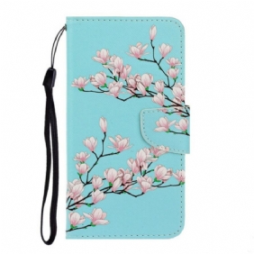 Flip Case voor Xiaomi Redmi Note 9 Met Ketting Strakke Struik