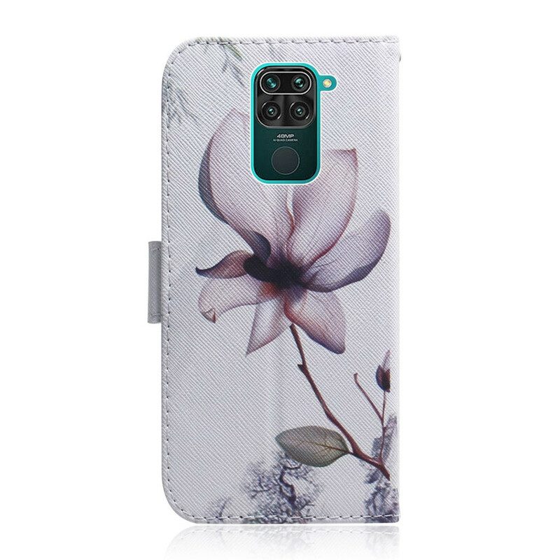 Folio-hoesje voor Xiaomi Redmi Note 9 Bloem Stoffig Roze