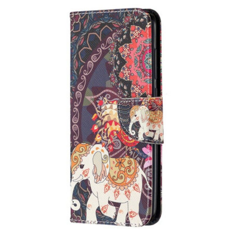 Folio-hoesje voor Xiaomi Redmi Note 9 Indische Olifanten