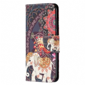 Folio-hoesje voor Xiaomi Redmi Note 9 Indische Olifanten