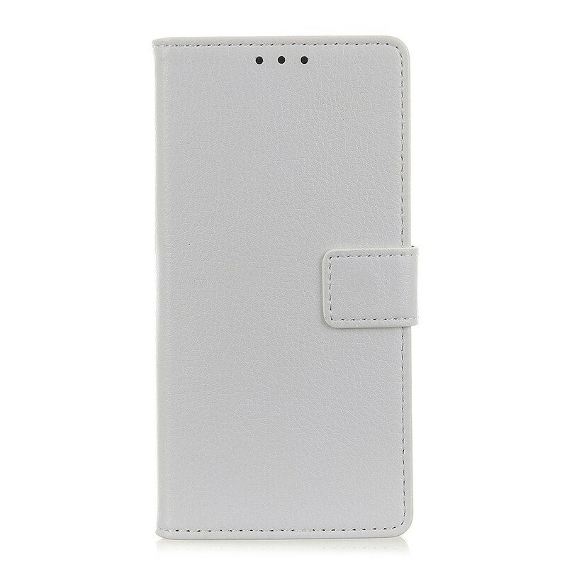 Folio-hoesje voor Xiaomi Redmi Note 9 Litchi-naden Met Leereffect